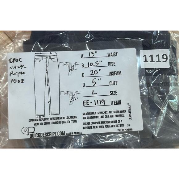 Free People Movement Indigo Ribbed High Waisted Leggings, Sz Large (EE-1119) - Picture 7 of 7